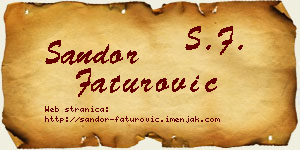 Šandor Faturović vizit kartica